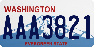 WA license plate AAA3821