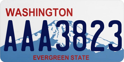 WA license plate AAA3823