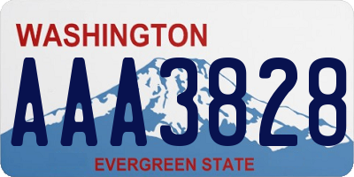 WA license plate AAA3828