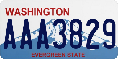 WA license plate AAA3829