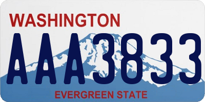 WA license plate AAA3833