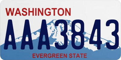 WA license plate AAA3843