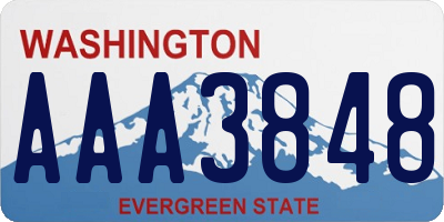 WA license plate AAA3848