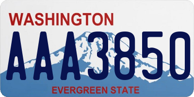 WA license plate AAA3850