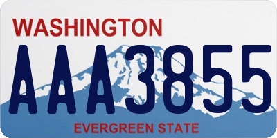 WA license plate AAA3855