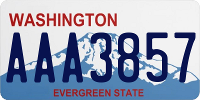 WA license plate AAA3857