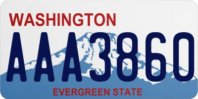 WA license plate AAA3860