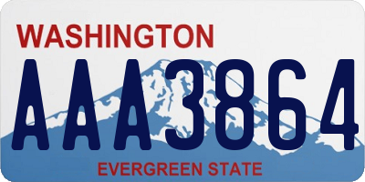 WA license plate AAA3864