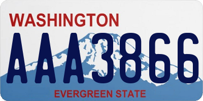 WA license plate AAA3866