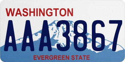 WA license plate AAA3867