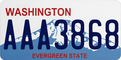 WA license plate AAA3868