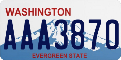 WA license plate AAA3870