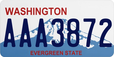 WA license plate AAA3872