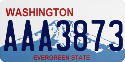 WA license plate AAA3873