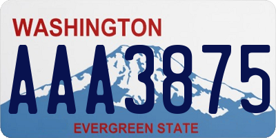 WA license plate AAA3875
