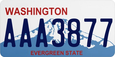 WA license plate AAA3877