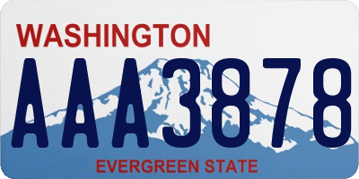 WA license plate AAA3878