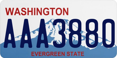 WA license plate AAA3880