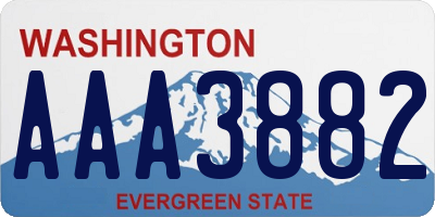 WA license plate AAA3882