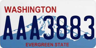 WA license plate AAA3883