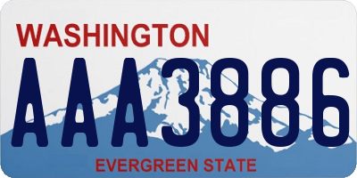 WA license plate AAA3886