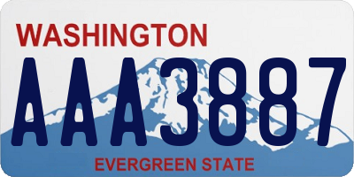 WA license plate AAA3887