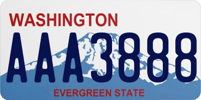 WA license plate AAA3888