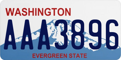 WA license plate AAA3896