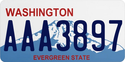 WA license plate AAA3897