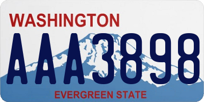 WA license plate AAA3898