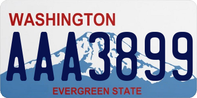 WA license plate AAA3899