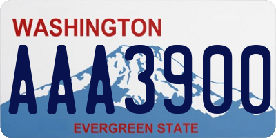 WA license plate AAA3900