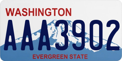 WA license plate AAA3902