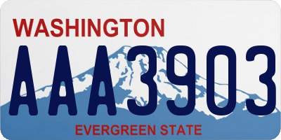 WA license plate AAA3903