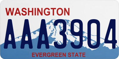 WA license plate AAA3904