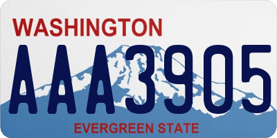 WA license plate AAA3905