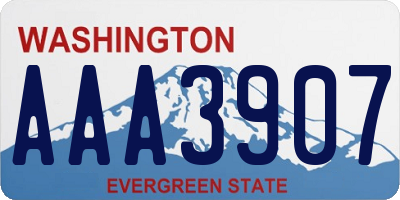 WA license plate AAA3907