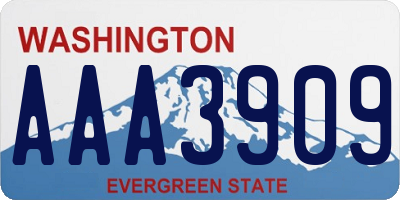 WA license plate AAA3909