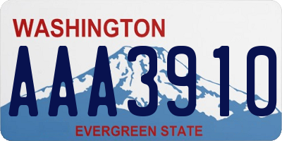 WA license plate AAA3910