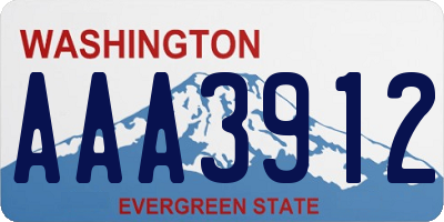 WA license plate AAA3912