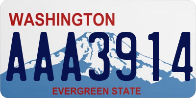 WA license plate AAA3914