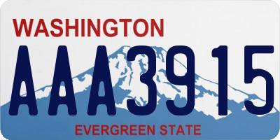 WA license plate AAA3915