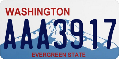 WA license plate AAA3917