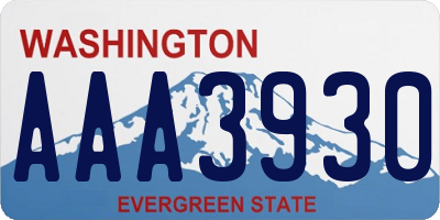 WA license plate AAA3930