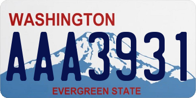 WA license plate AAA3931