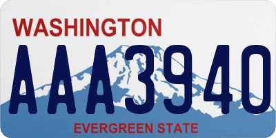 WA license plate AAA3940