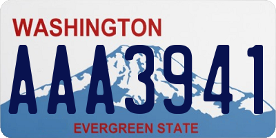 WA license plate AAA3941