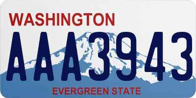 WA license plate AAA3943