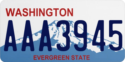 WA license plate AAA3945