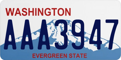 WA license plate AAA3947